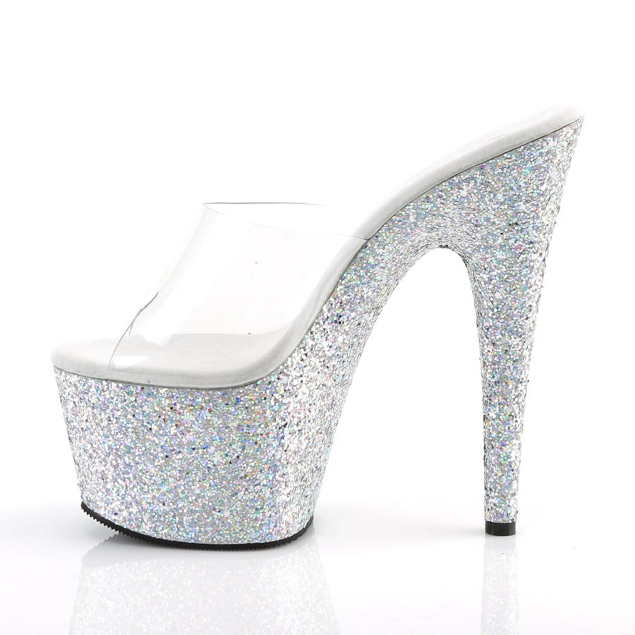 Sandales à Plateforme Pleaser Adore-701LG Argent Femme | NYD-4707903