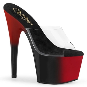 Sandales à Plateforme Pleaser Adore-701BR Noir Rouge Femme | OWN-6360348