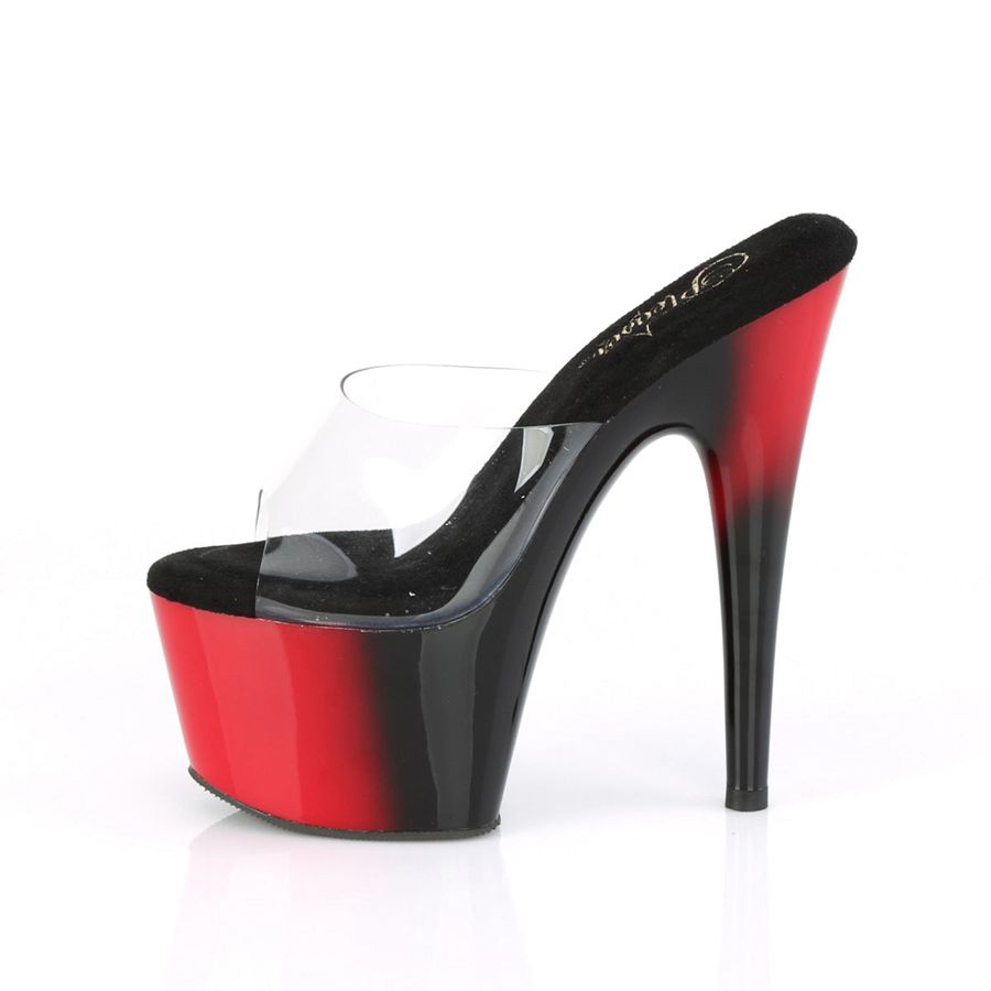 Sandales à Plateforme Pleaser Adore-701BR Noir Rouge Femme | OWN-6360348