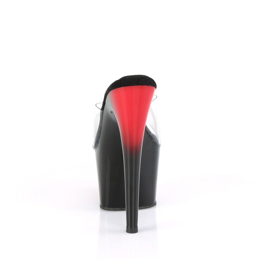 Sandales à Plateforme Pleaser Adore-701BR Noir Rouge Femme | OWN-6360348