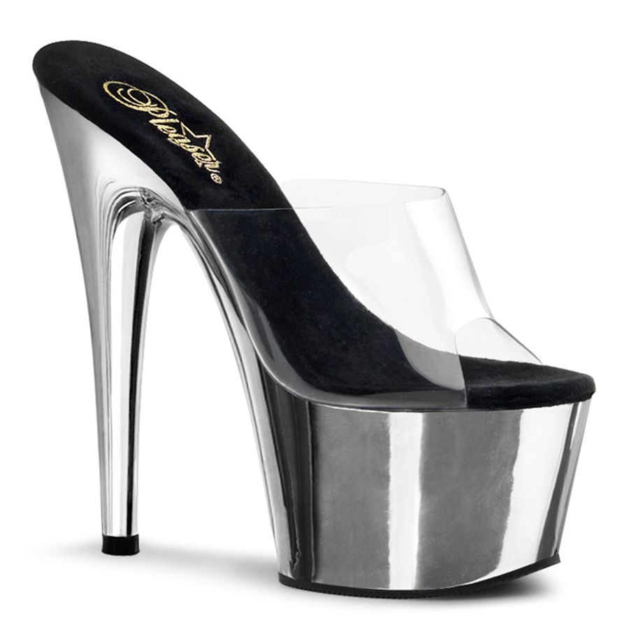 Sandales à Plateforme Pleaser Adore-701 Argent Femme | DOK-6205641