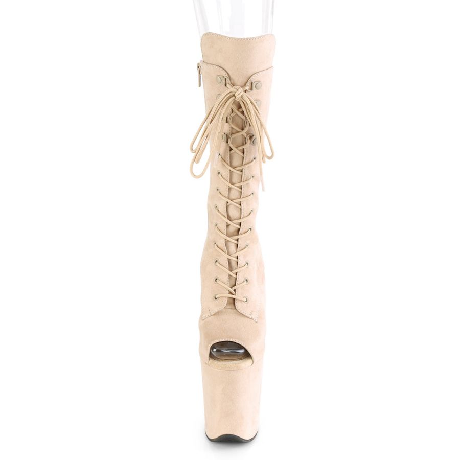 Bottes Mi-mollet Pleaser Flamingo-1051FS Beige Femme | QBR-8047132