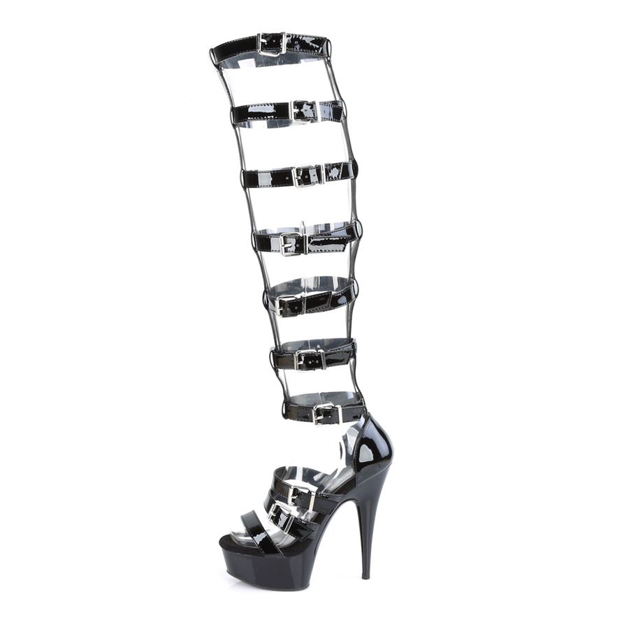 Bottes Hautes Pleaser Delight-600-46 Noir Femme | YRC-6231156