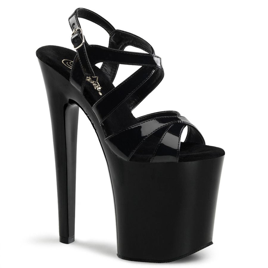 Sandales Bride Cheville Pleaser Xtreme-872 Noir Femme | EQS-5790899