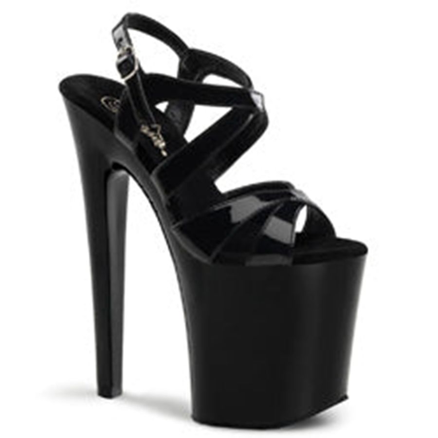 Sandales Bride Cheville Pleaser Xtreme-872 Noir Femme | EQS-5790899