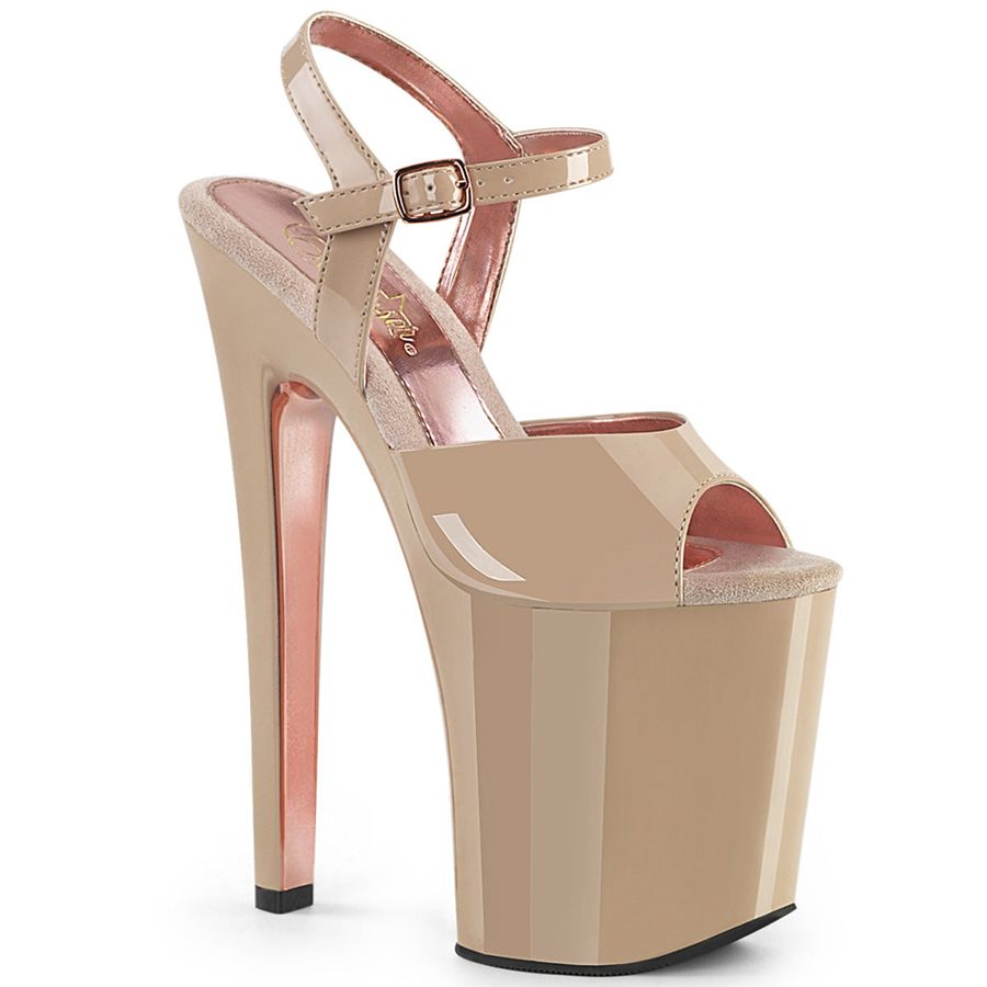 Sandales Bride Cheville Pleaser Xtreme-809TT Beige Femme | RNO-3981646