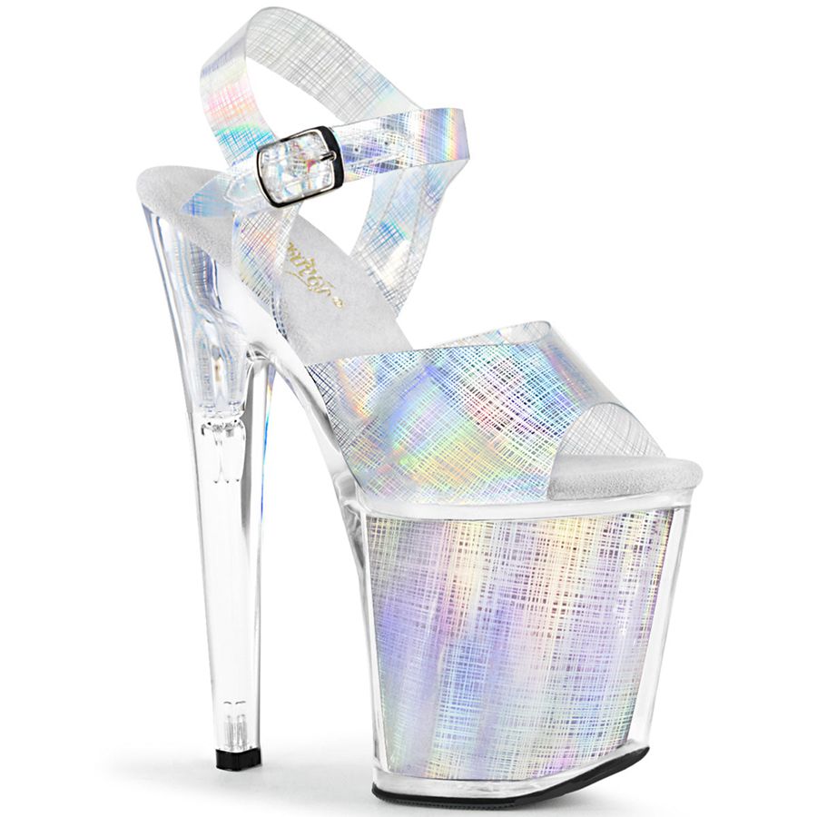 Sandales Bride Cheville Pleaser Xtreme-808N-CRHM Blanche Femme | TOZ-2013052