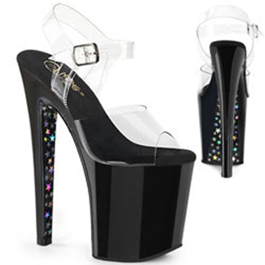 Sandales Bride Cheville Pleaser Xtreme-808CHS Noir Femme | BIE-3554521