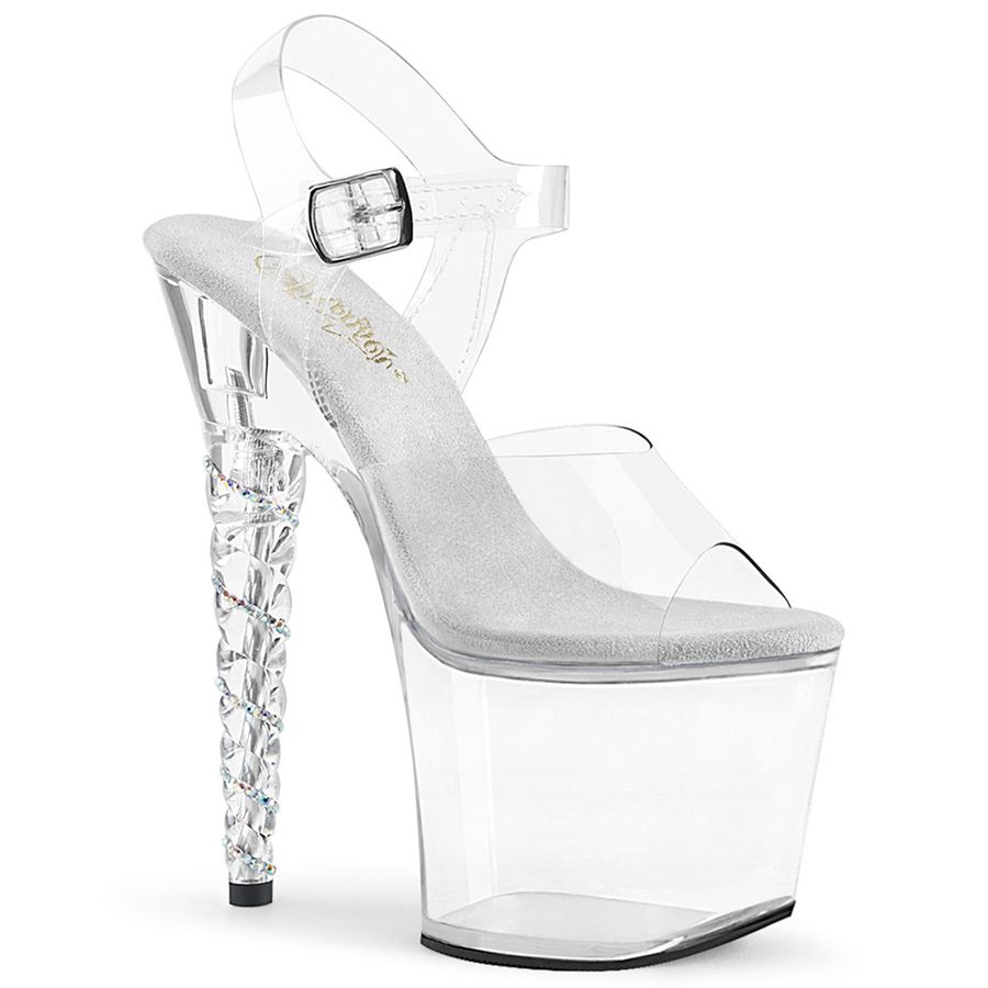 Sandales Bride Cheville Pleaser Unicorn-708RSH Clear Femme | SQB-6026290