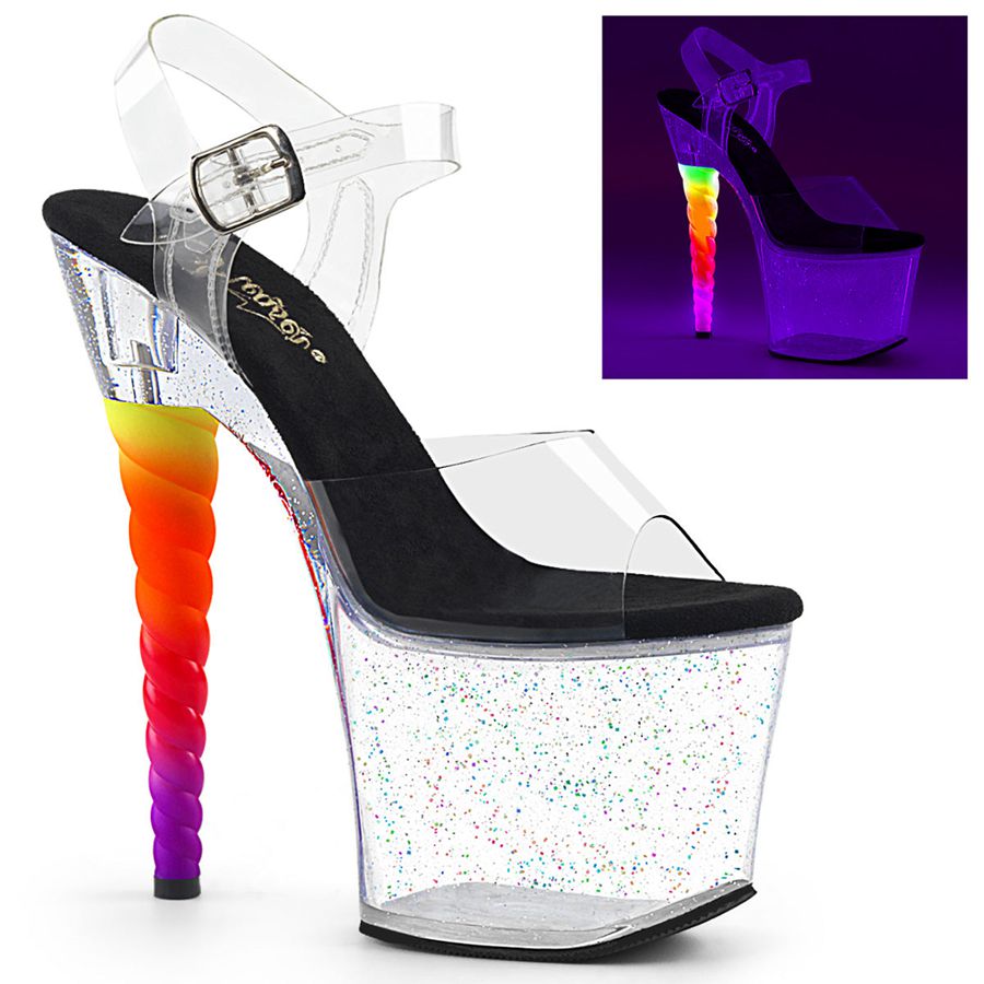 Sandales Bride Cheville Pleaser Unicorn-708MG Clear Femme | HAA-0489170