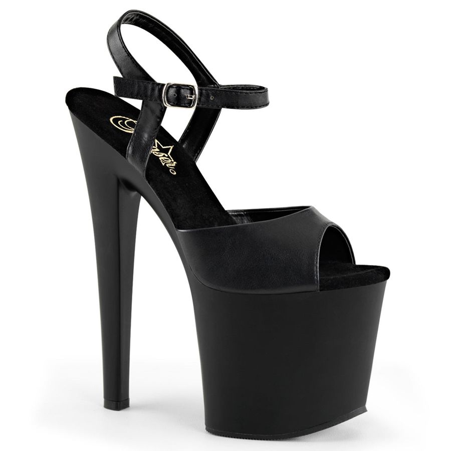 Sandales Bride Cheville Pleaser Taboo-709 Noir Femme | NKQ-7265191