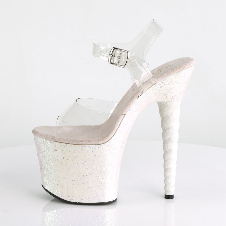 Sandales Bride Cheville Pleaser Unicorn-708LG Blanche Femme | RDN-1599918