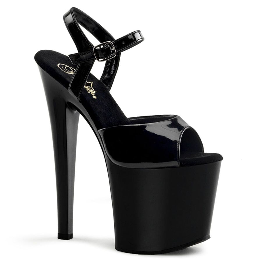 Sandales Bride Cheville Pleaser Taboo-709 Noir Femme | NKQ-7265191