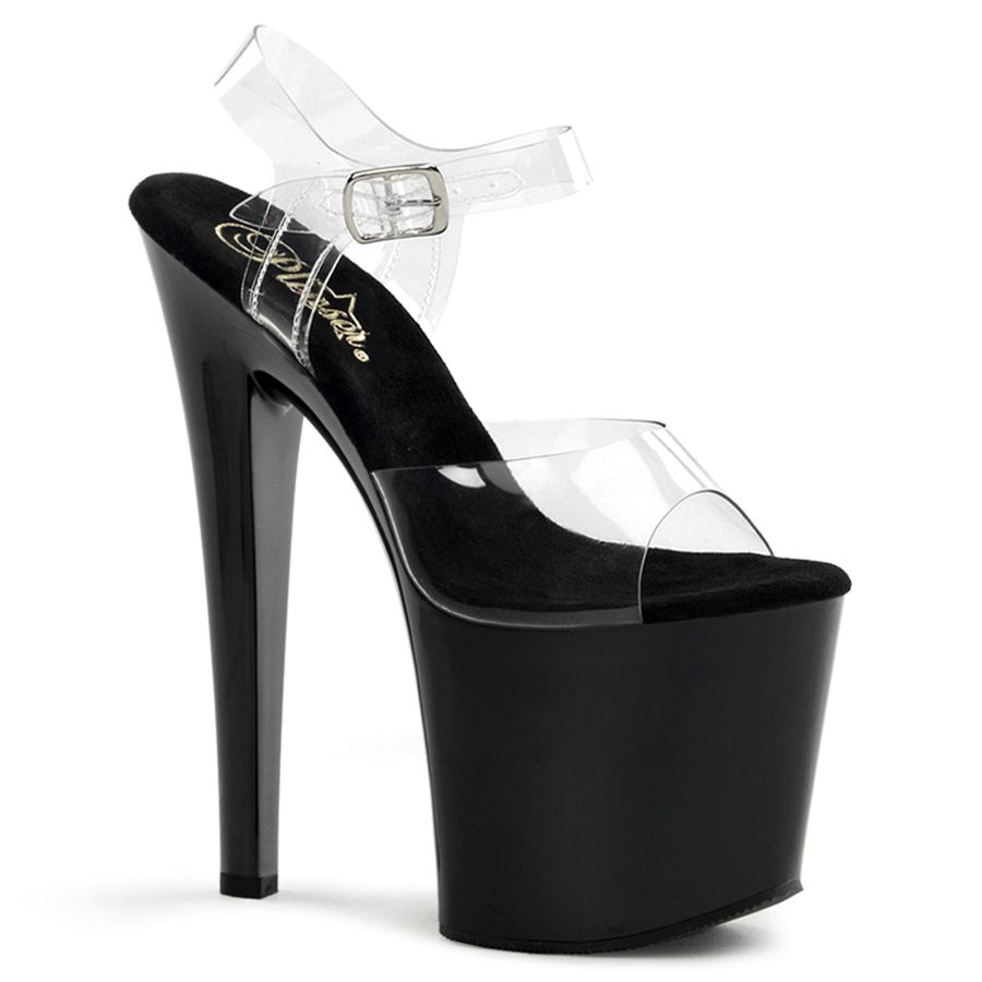 Sandales Bride Cheville Pleaser Taboo-708 Noir Femme | CNQ-7642734