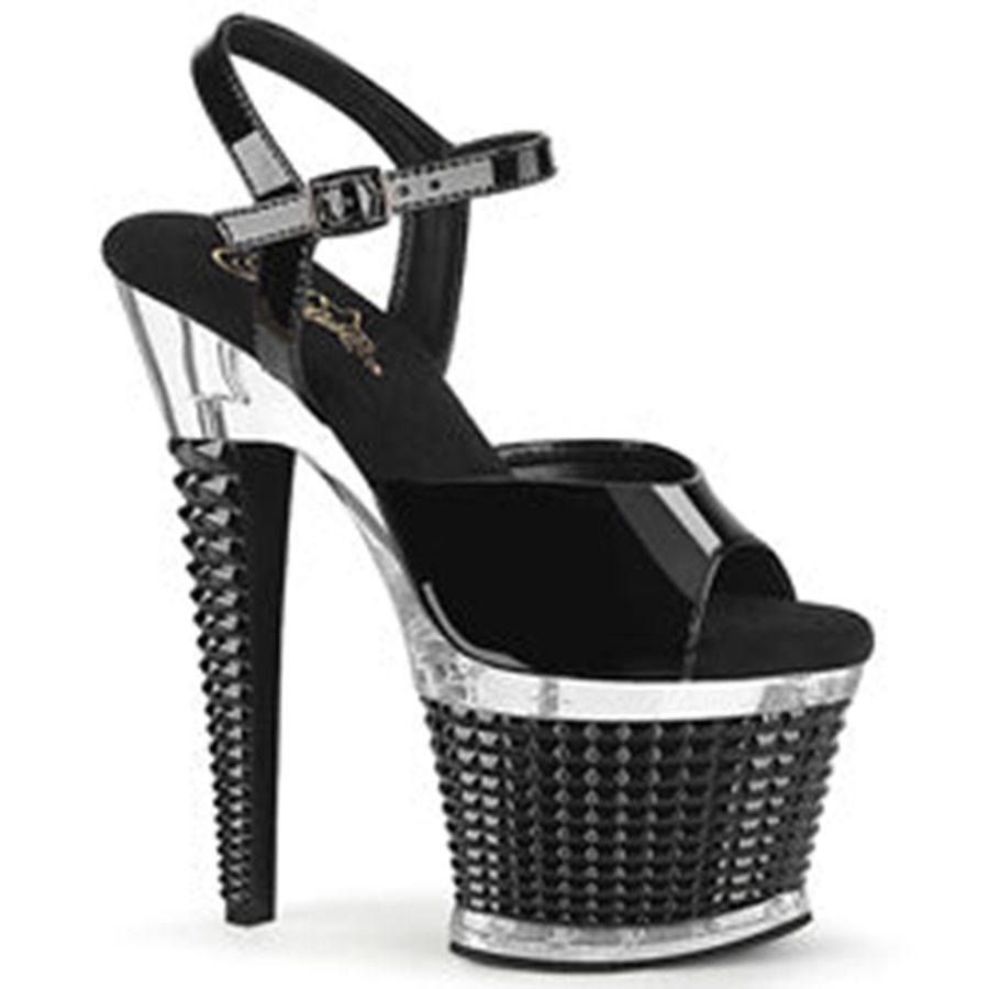 Sandales Bride Cheville Pleaser Spectator-709 Noir Femme | OFG-1420228