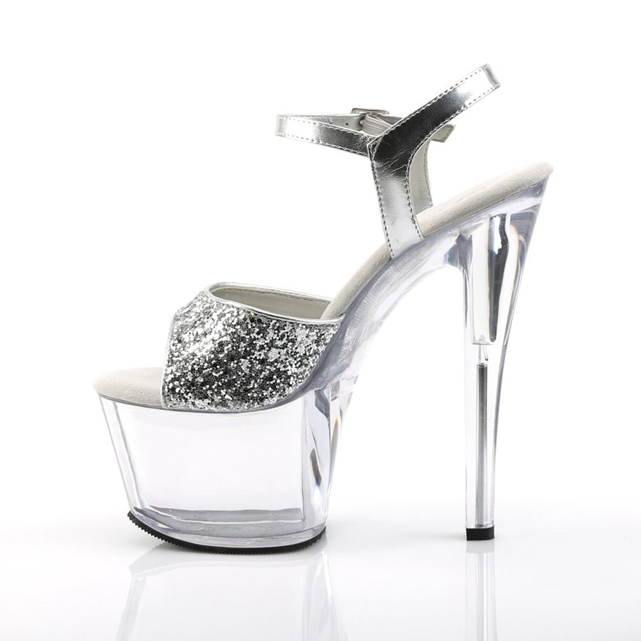 Sandales Bride Cheville Pleaser Sky-310 Argent Femme | OOO-5930390