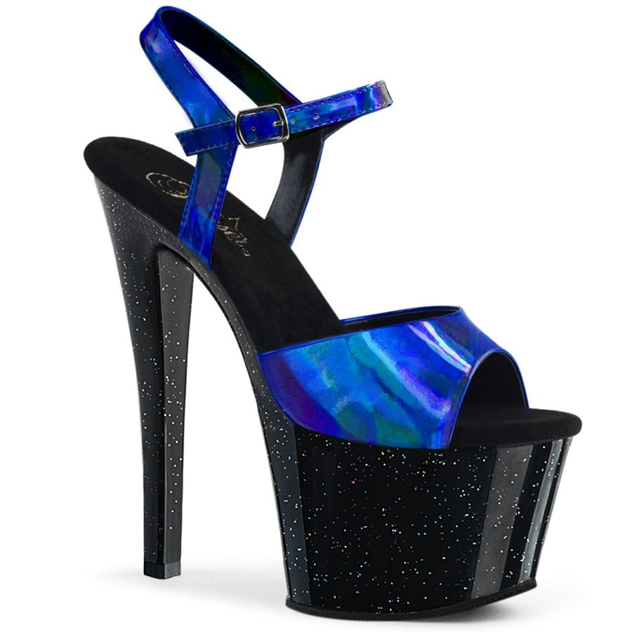 Sandales Bride Cheville Pleaser Sky-309HG Bleu Marine Femme | BHH-8105987