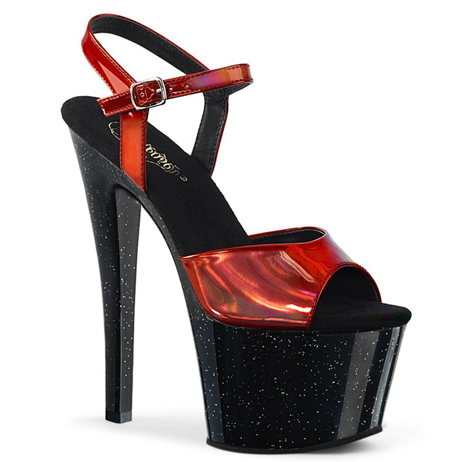 Sandales Bride Cheville Pleaser Sky-309HG Rouge Femme | KHG-9195828