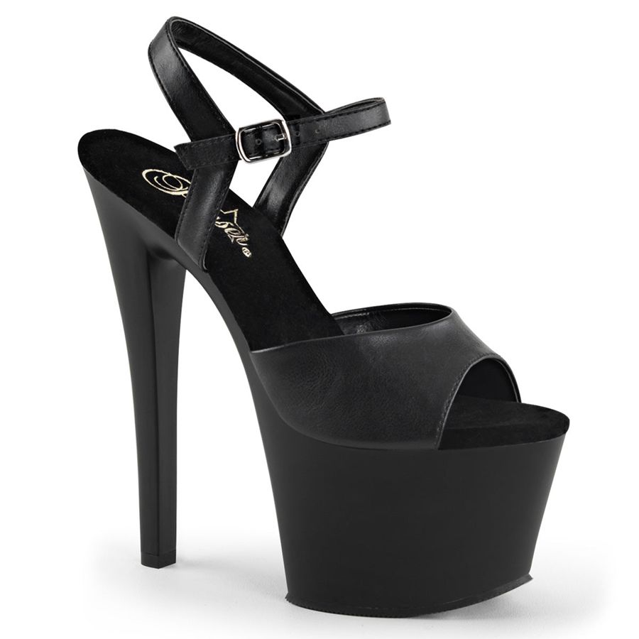 Sandales Bride Cheville Pleaser Sky-309 Noir Femme | FWT-6253033