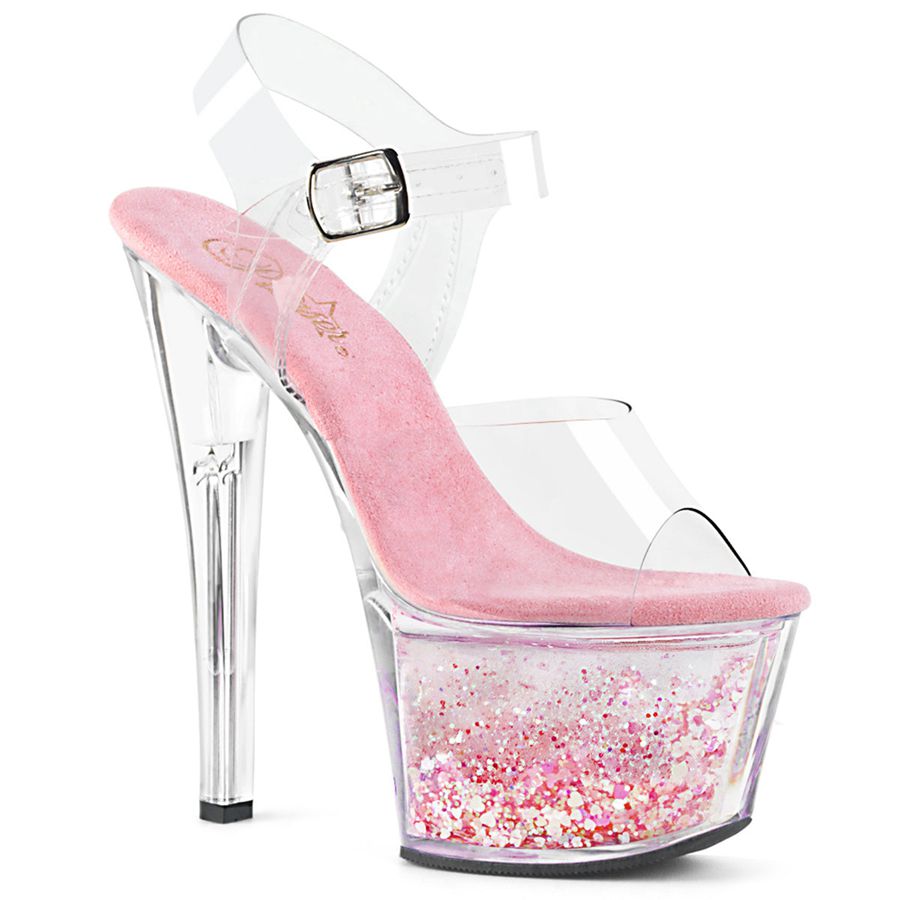 Sandales Bride Cheville Pleaser Sky-308WHG Rose Femme | FKV-3628411