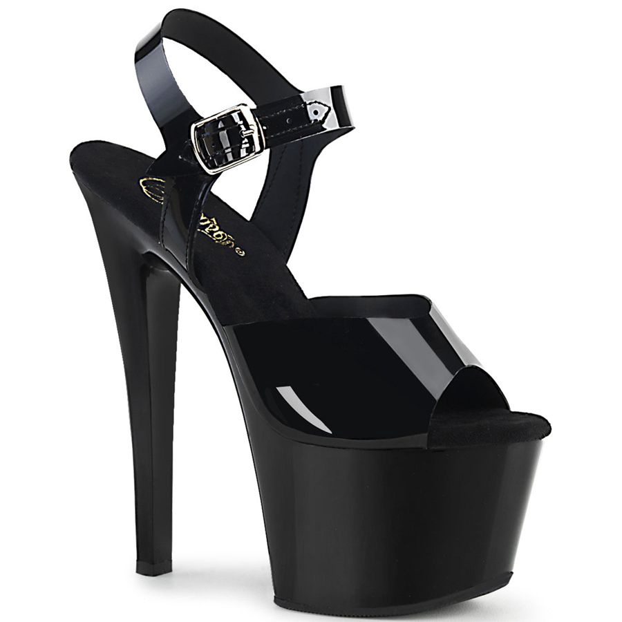 Sandales Bride Cheville Pleaser Sky-308N Noir Femme | TTS-2931030