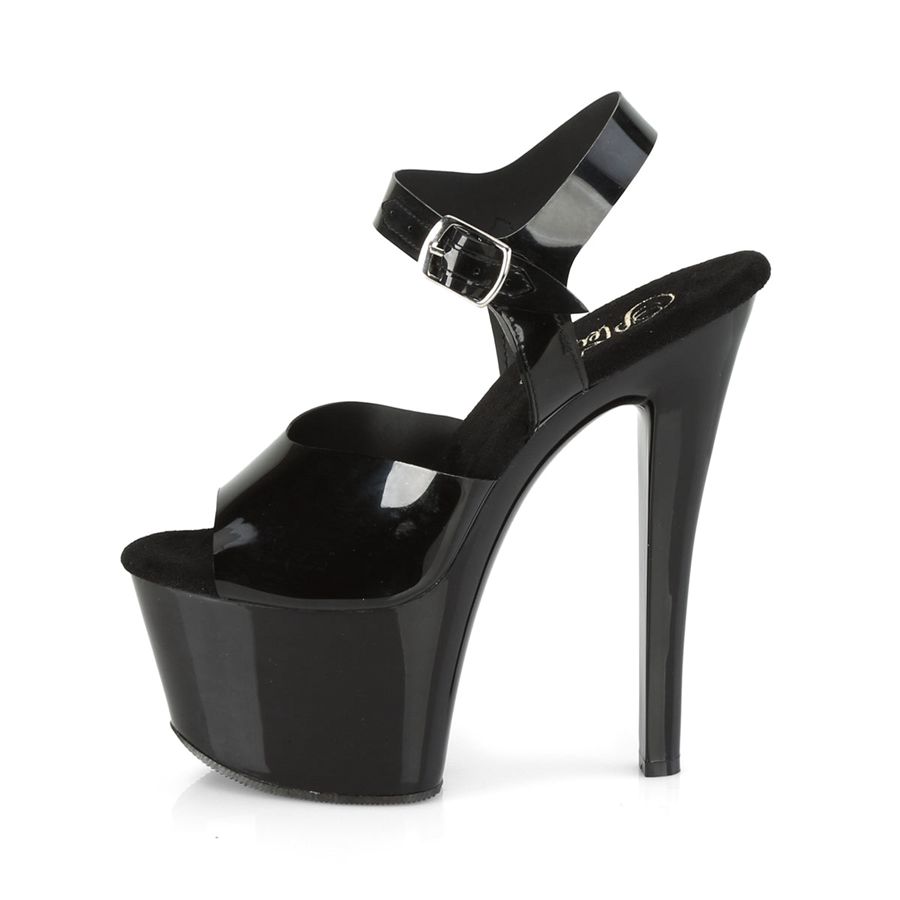 Sandales Bride Cheville Pleaser Sky-308N Noir Femme | TTS-2931030