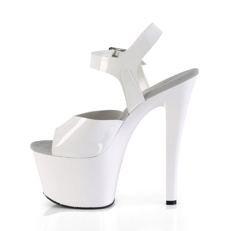 Sandales Bride Cheville Pleaser Sky-308N Blanche Femme | HPJ-3584241