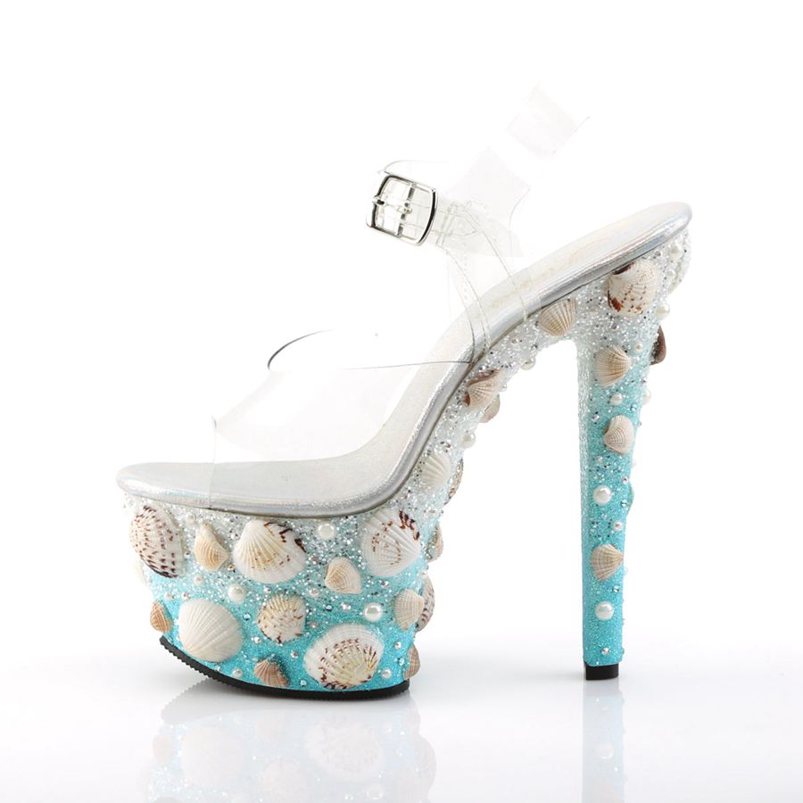 Sandales Bride Cheville Pleaser Sky-308MERMD Bleu Femme | CRT-7256029