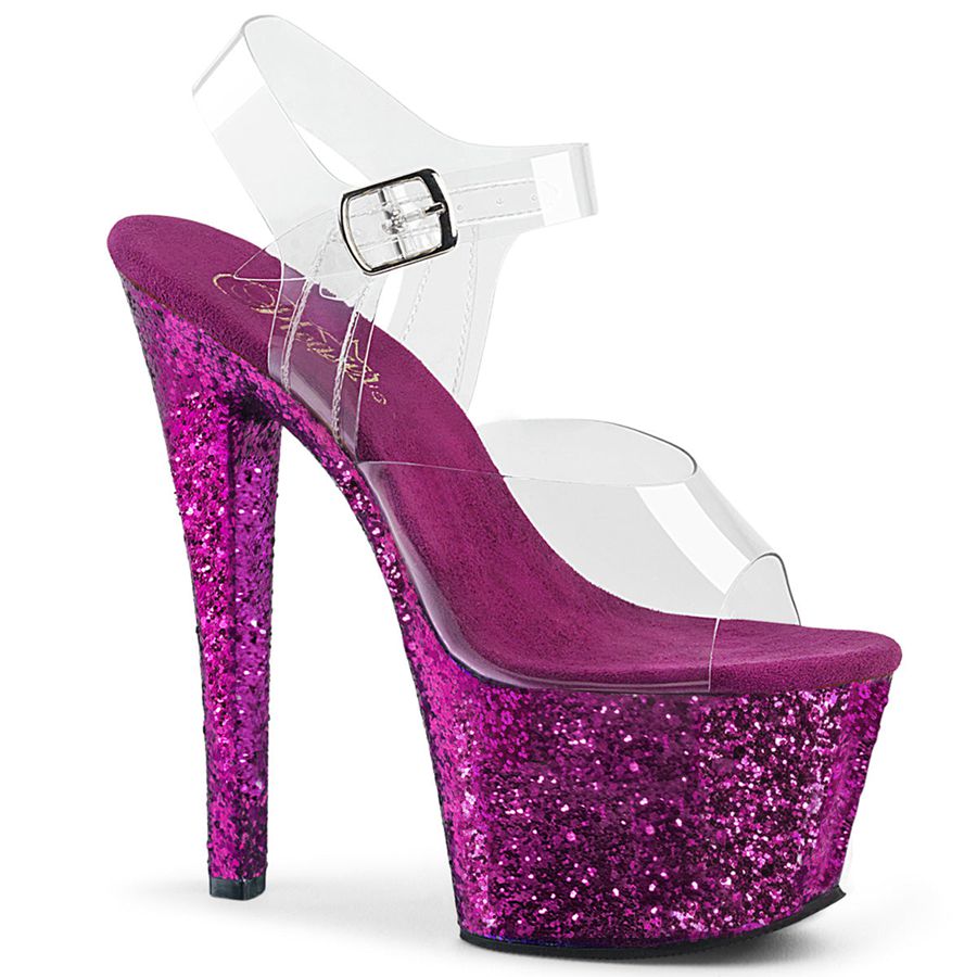 Sandales Bride Cheville Pleaser Sky-308LG Violette Femme | OXG-2994140