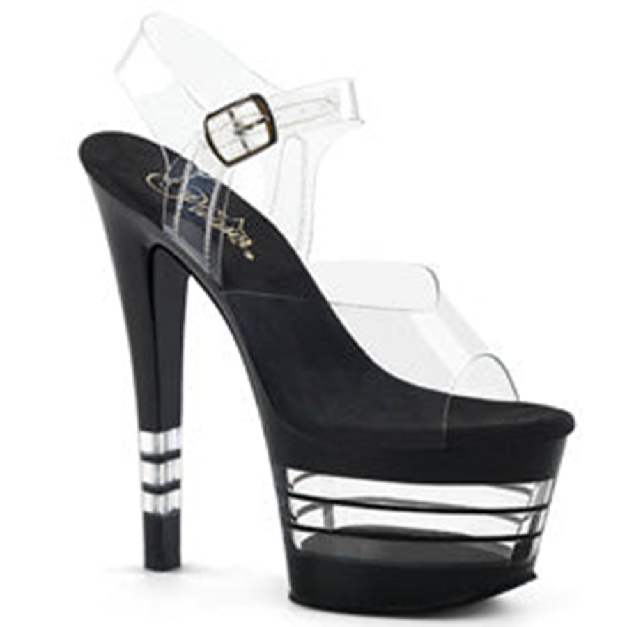 Sandales Bride Cheville Pleaser Sky-308LN Noir Femme | NFC-0619237