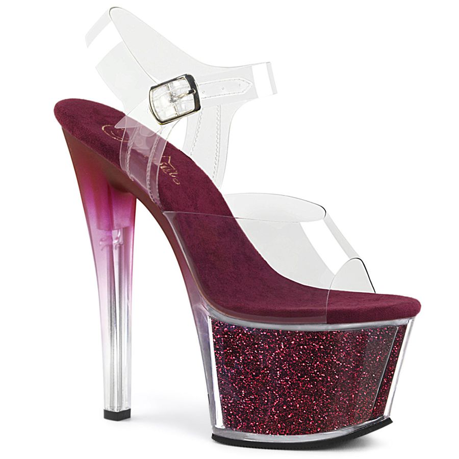 Sandales Bride Cheville Pleaser Sky-308G-T Bordeaux Femme | OPZ-1172857