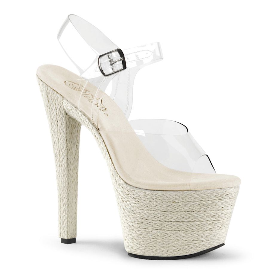 Sandales Bride Cheville Pleaser Sky-308ESP Beige Femme | TGH-8754256