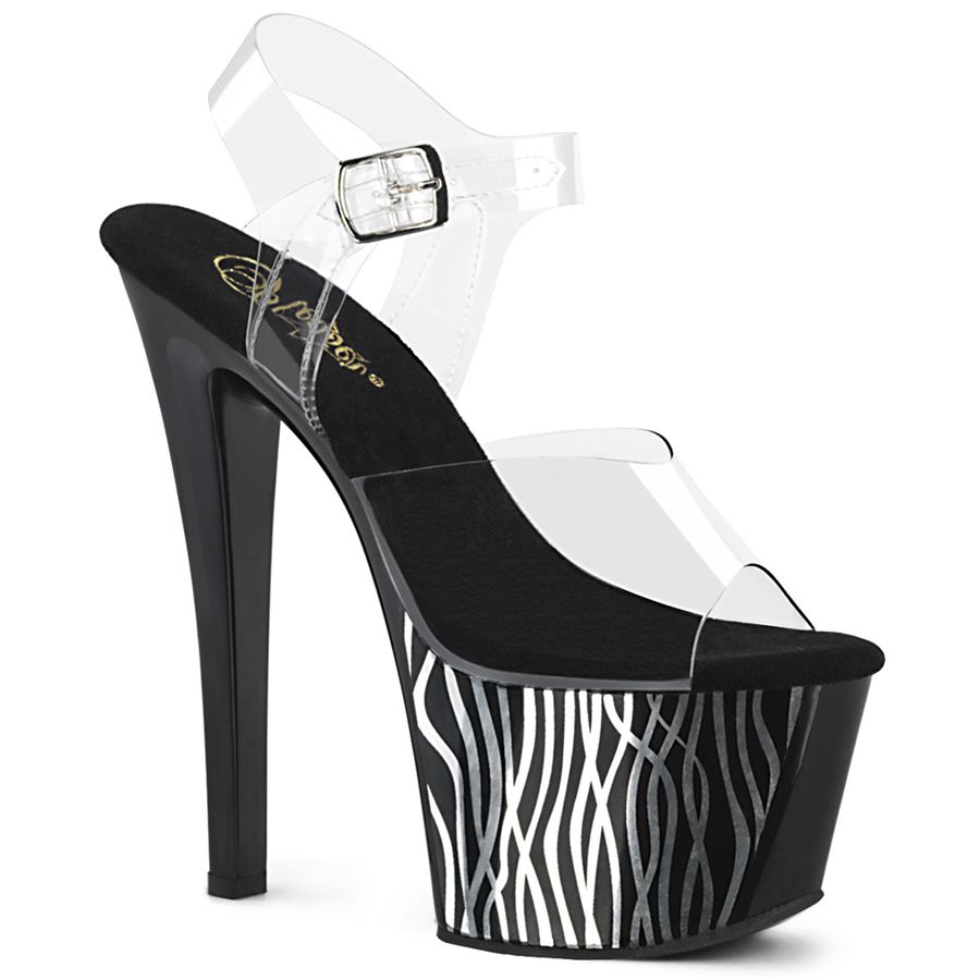 Sandales Bride Cheville Pleaser Sky-308CP-2 Noir Femme | WYR-5295906