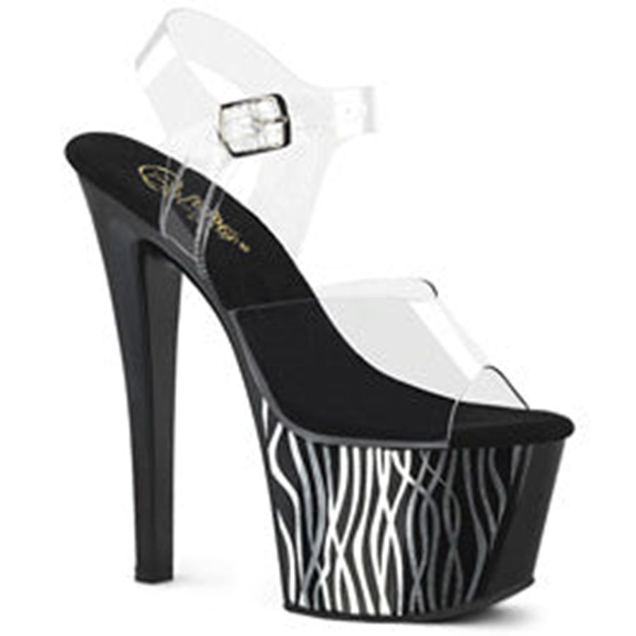 Sandales Bride Cheville Pleaser Sky-308CP-2 Noir Femme | WYR-5295906