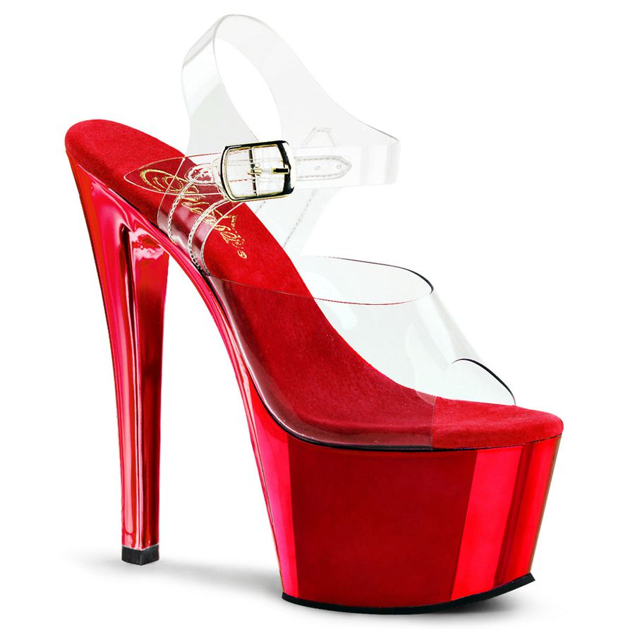 Sandales Bride Cheville Pleaser Sky-308 Rouge Femme | GHO-8588847