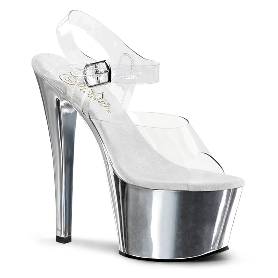 Sandales Bride Cheville Pleaser Sky-308 Argent Femme | CIX-4738176