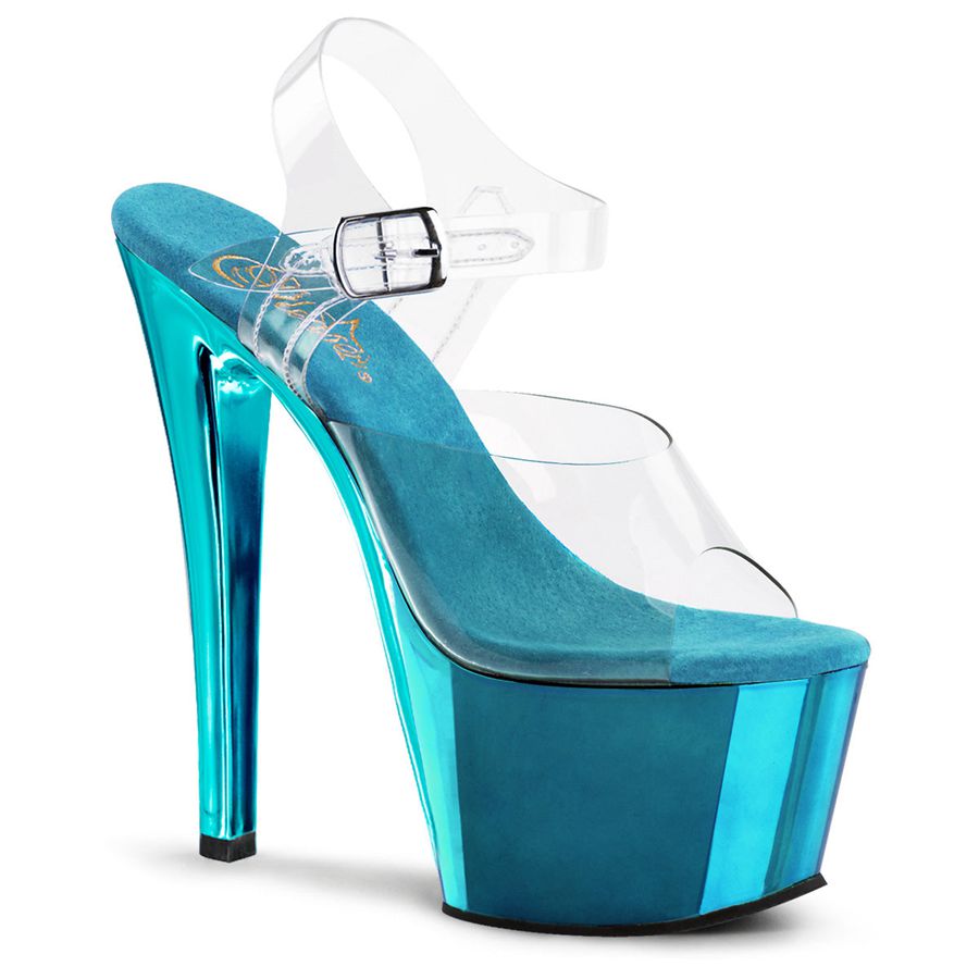 Sandales Bride Cheville Pleaser Sky-308 Turquoise Femme | WZR-1267043