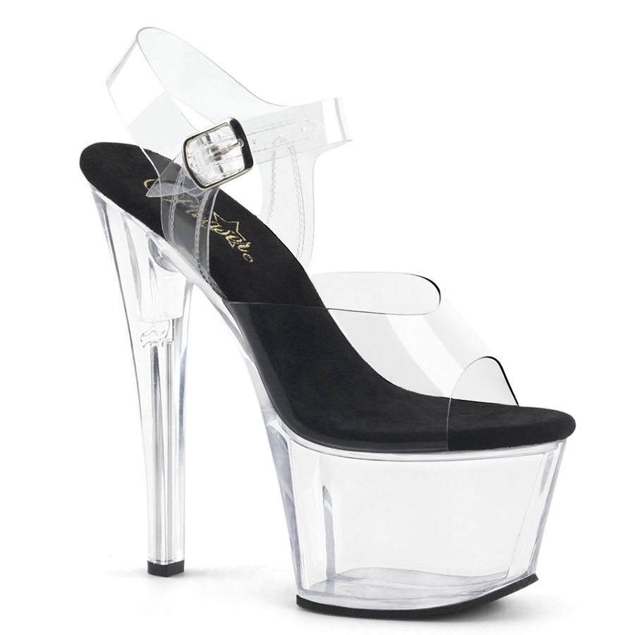 Sandales Bride Cheville Pleaser Sky-308 Clear Femme | GCG-9001659