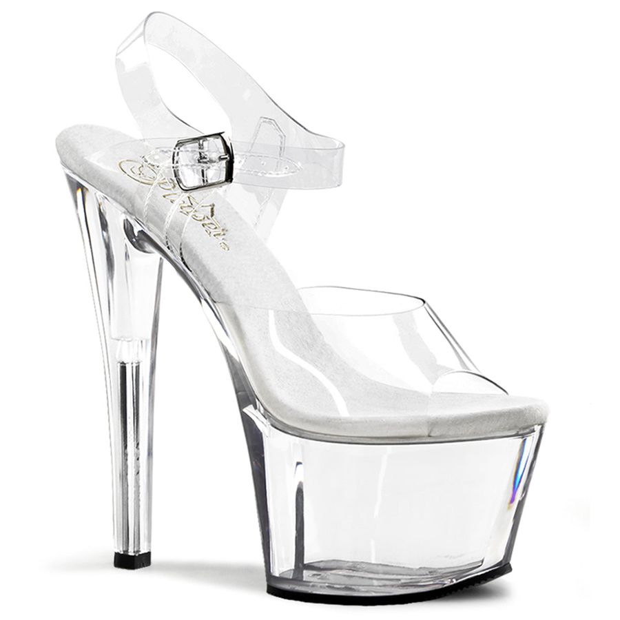 Sandales Bride Cheville Pleaser Sky-308 Clear Femme | RPT-4099181