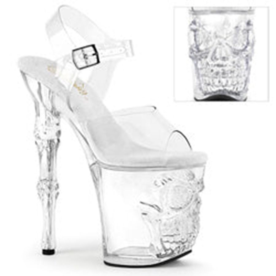 Sandales Bride Cheville Pleaser Rapture-808 Clear Femme | BVO-5527829