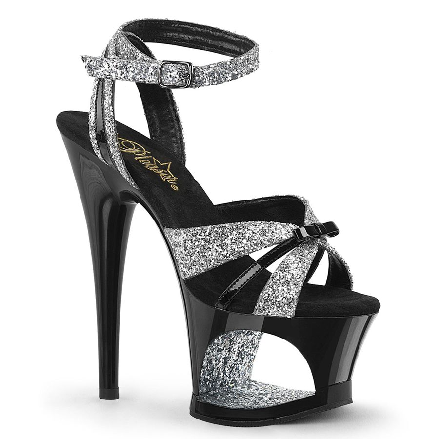 Sandales Bride Cheville Pleaser Moon-728 Argent Femme | KMW-1752083