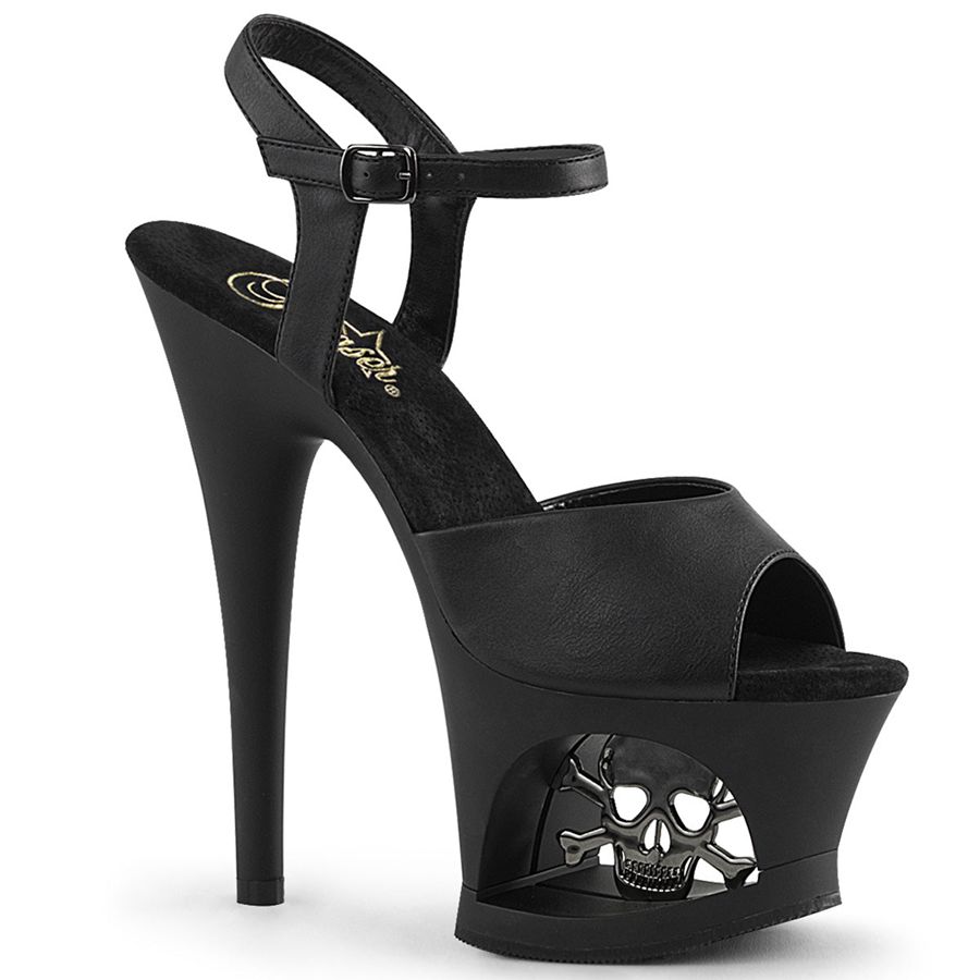 Sandales Bride Cheville Pleaser Moon-709SK Noir Femme | PYV-6679438