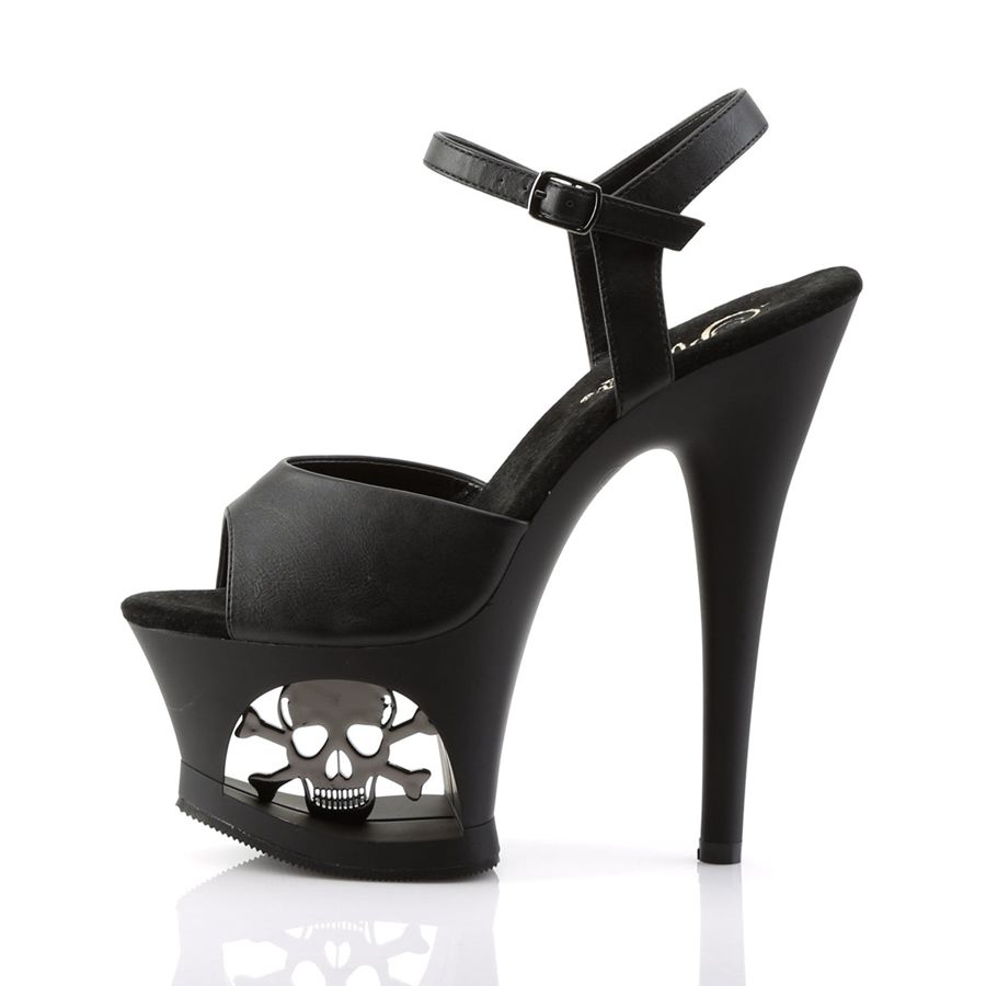 Sandales Bride Cheville Pleaser Moon-709SK Noir Femme | PYV-6679438