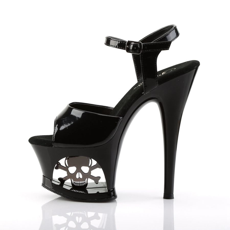 Sandales Bride Cheville Pleaser Moon-709SK Noir Femme | DKS-0195527