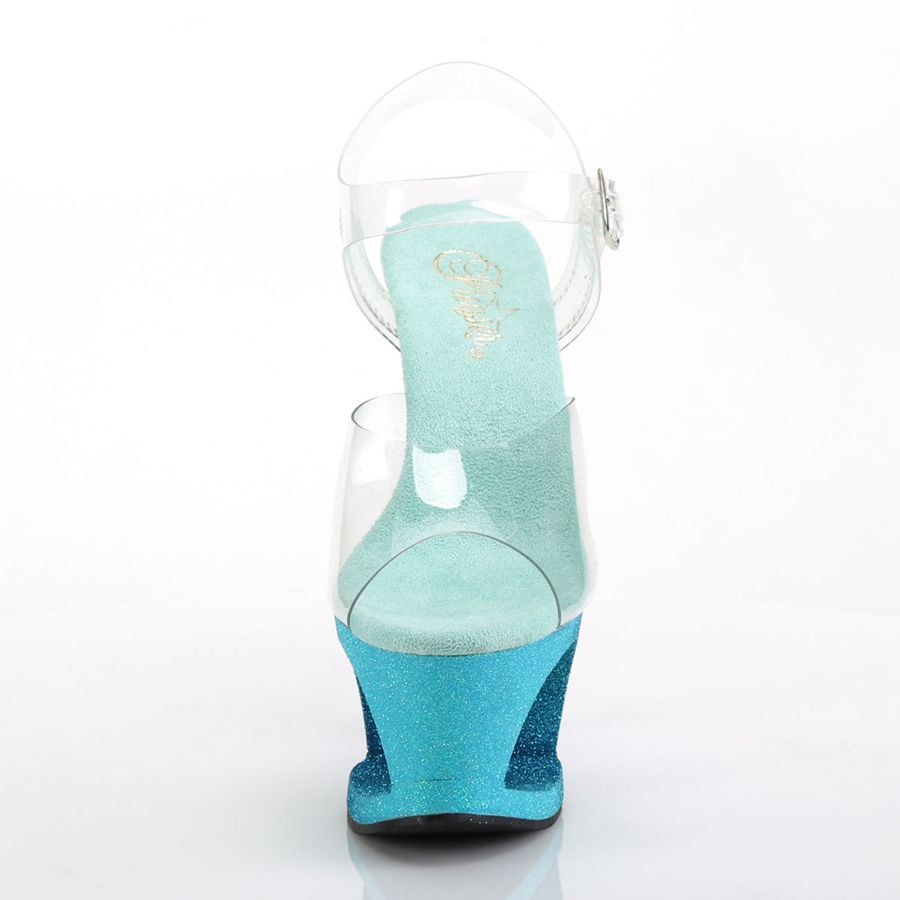 Sandales Bride Cheville Pleaser Moon-708OMBRE Turquoise Femme | XGP-4748775