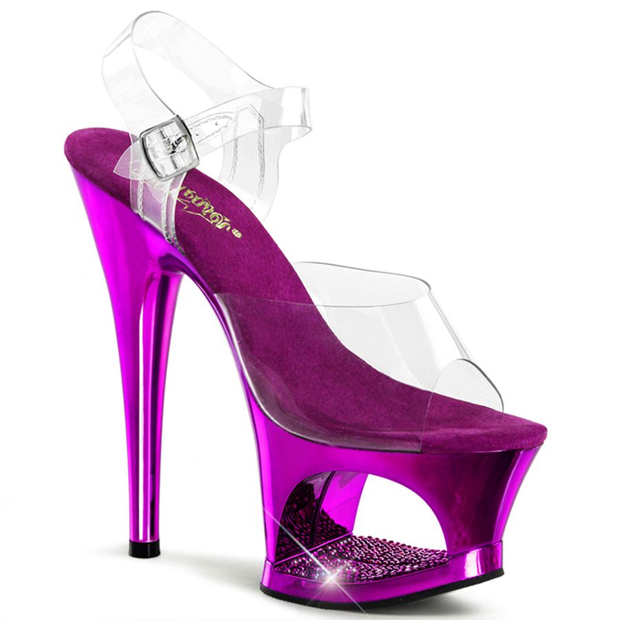 Sandales Bride Cheville Pleaser Moon-708DMCH Violette Femme | HWH-9169775