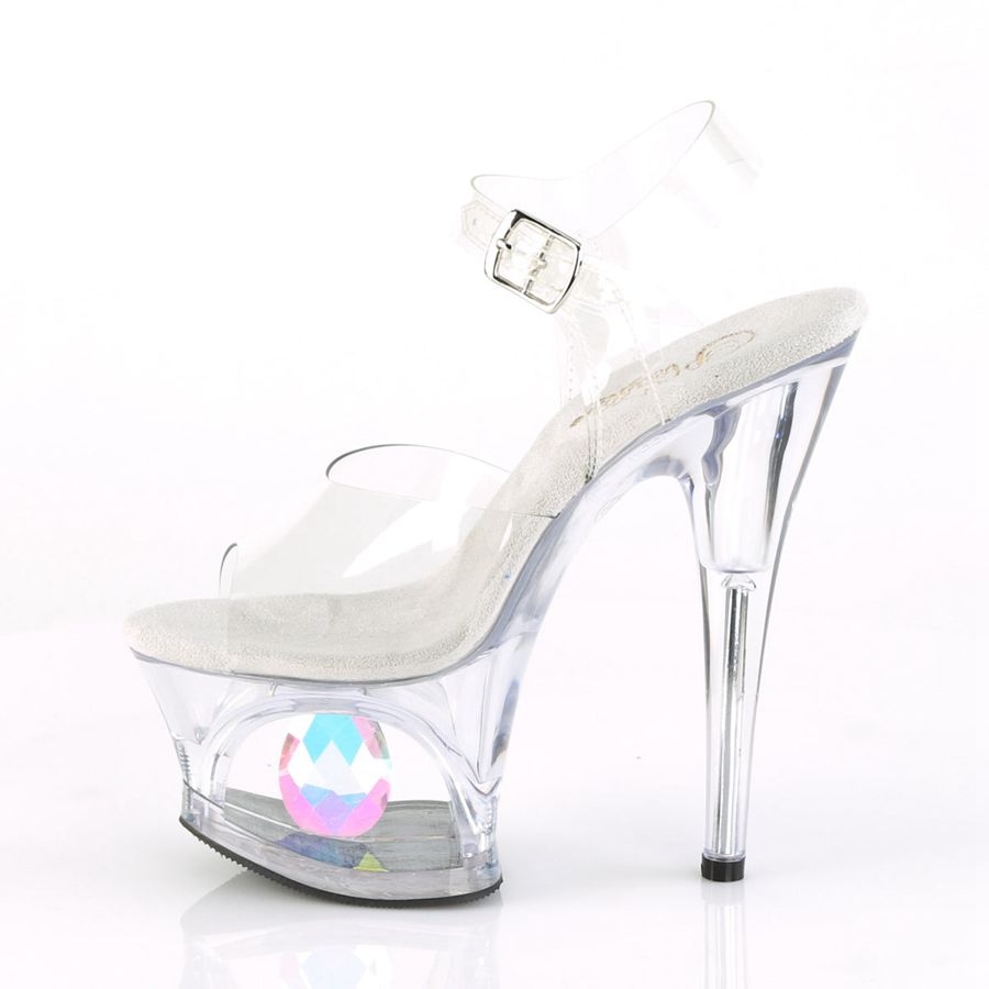 Sandales Bride Cheville Pleaser Moon-708DIA Clear Femme | CJC-3665053