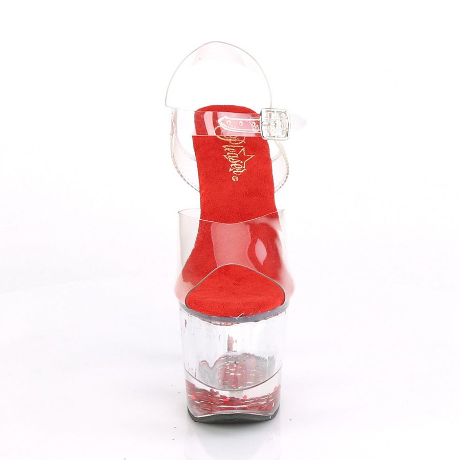 Sandales Bride Cheville Pleaser Lovesick-708GH Rouge Femme | YCS-4328536