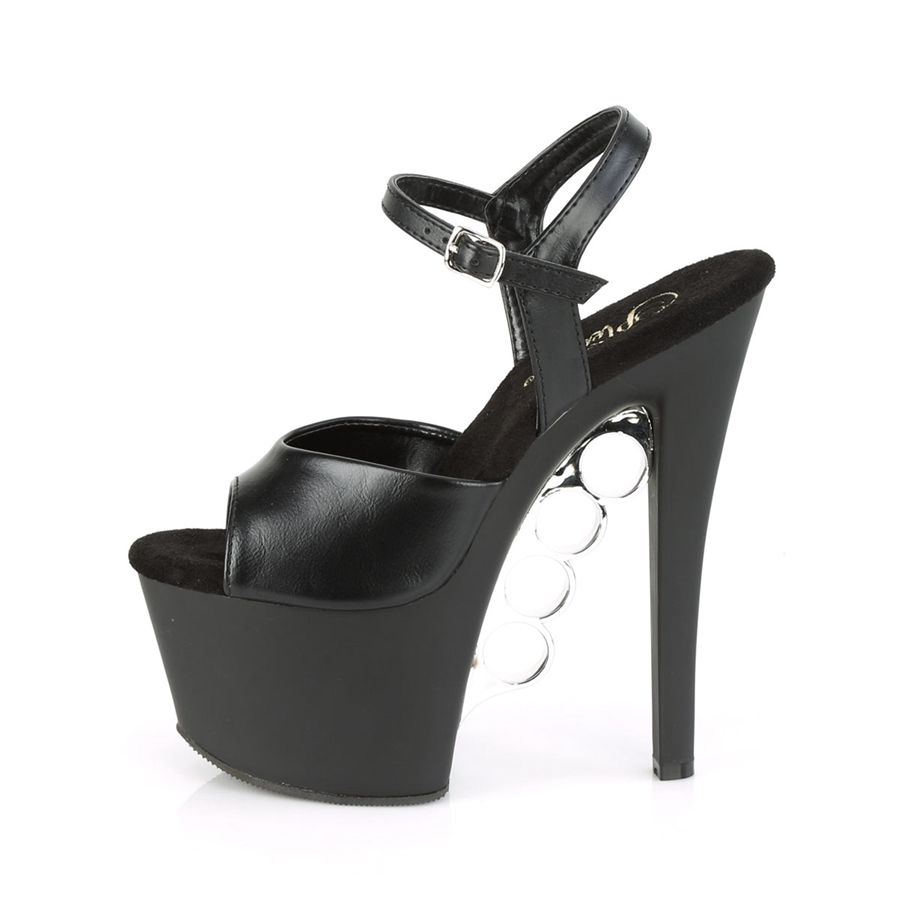 Sandales Bride Cheville Pleaser Knucks-709 Noir Femme | DWI-5555273