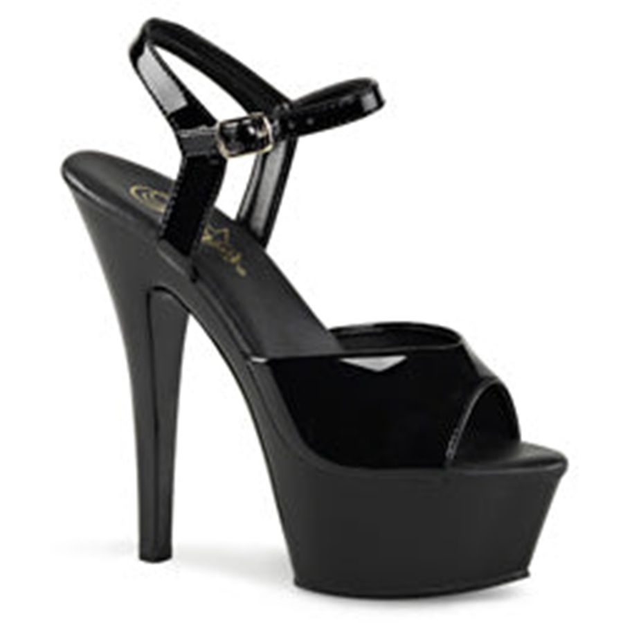 Sandales Bride Cheville Pleaser Kiss-209VL Noir Femme | SMD-1702597